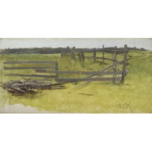 Roman Kochanowski, PEJZAŻ Z ŻERDZIAMI, ok. 1890