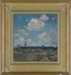 Jan Stanisławski, PEJZAŻ Z WIATRAKAMI, ok. 1905