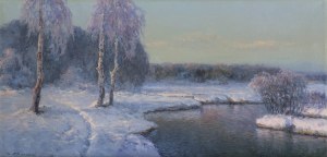 Victor Korecki, Paesaggio invernale con fiume