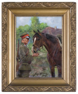 Jerzy Kossak, Lancer with a Horse, 1937