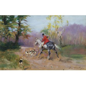 Jerzy Kossak, POLOWANIE PAR FORCE, 1931