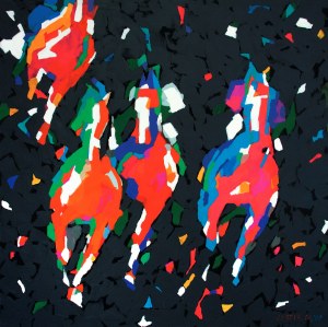 Bogusław Lustyk (Ur. 1940), „Mosaic race” - The night Horses, 2007