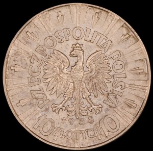 Poland. 10 Zlotych 1938 Pilsudski