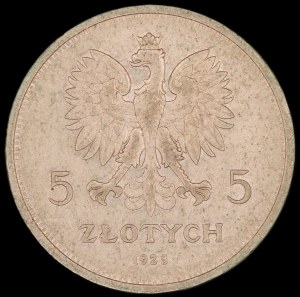 Pologne. 5 Zlotych 1928 Nike Brussels Silver