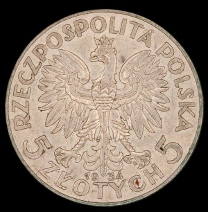 Poland. 5 Zlotych 1934 Warsaw Silver