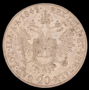 Austria. 20 Kreuzer 1843 A Vienna Argento