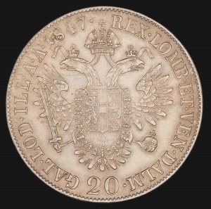 Rakúsko. 20 Kreuzer 1847 A Viedeň Silver