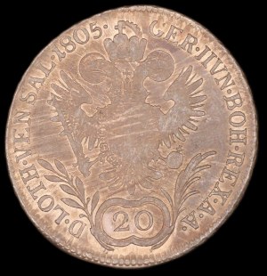 Romania. RDR 20 Kreuzer 1805 E Alba Iulia Silver