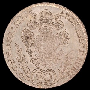 Austria. 20 Kreuzer 1782 F Hall Silver