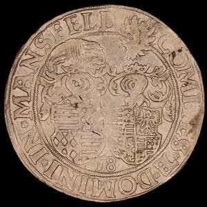 Mansfeld Schraplau. 1 Taler 1558 St George Silver