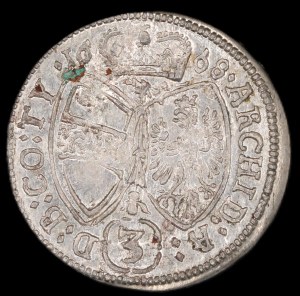 Austria. 6 Kreuzer 1668 Hall Silver