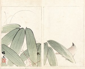 Yamada Kōtarō, Nakamura Busuke, Ptak w liściach bambusa, Kioto, 1892