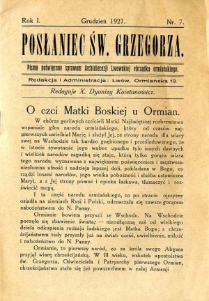 St. Gregory's Messenger. The magazine of the Archdiocese of Lviv of the Armenian rite. R.1 (1927). No. 7