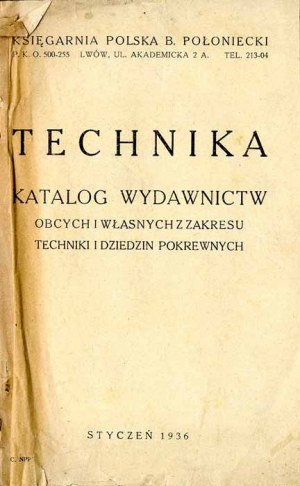 Technológia. Katalóg publikácií. Poľské kníhkupectvo B. Połoniecki, január 1936