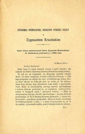 Posthumous, spiritual relations of a certain soul with Zygmunt Krasinski..., 1911