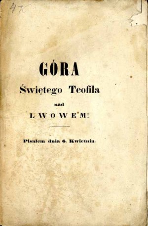 Feliks Boznański: Collina di San Teofilo sopra Lvov!, unica edizione del 1848