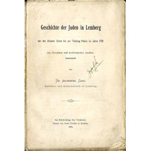 Jecheskiel Caro: Geschichte der Juden in Lemberg..., wydanie jedyne z 1894