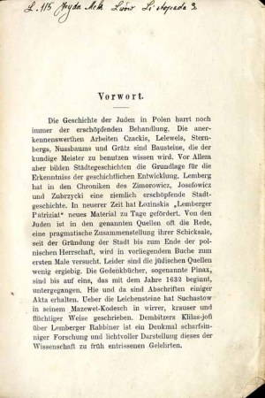 Jecheskiel Caro: Geschichte der Juden in Lemberg..., only edition of 1894