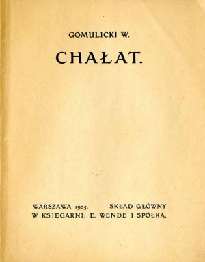 Victor Gomulicki: Chalat, 1st separate edition 1905 judaica