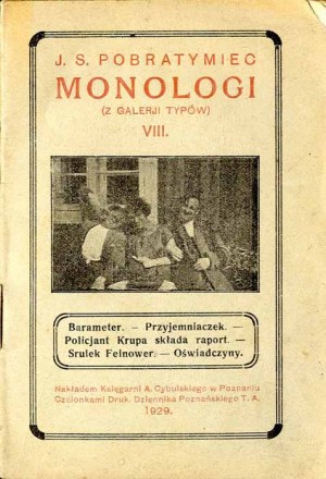 Jan Szczęsny Płatkowski : Monologues (de la galerie des types) VIII, 1929