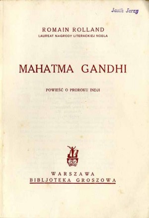 Romain Rolland: Mahatma Gandhi. A Novel of the Prophet of India, 1926 cover by Mieczyslaw Berman