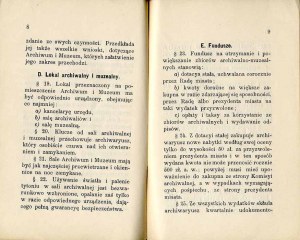 Pravidla a předpisy pro Archiv starých záznamů a Historické muzeum. m. Lvov 1897