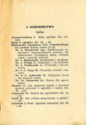 Katalóg záhradníckych kníh... Bookg. Poľsko Bernard Poloniecki Lwow 1935