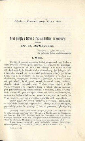 B. Dybowski: New views and theories in comparative anatomy. Introduction. Part 1, 1896