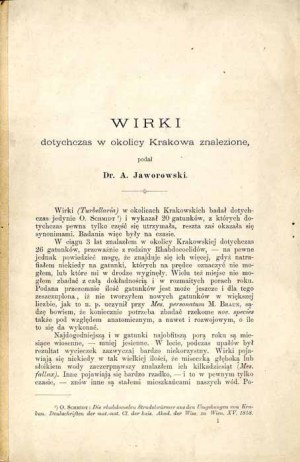 Antoni Jaworowski: Wirki hitherto found near Kraków, 1888