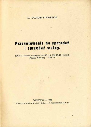 Olgierd Staniszkis: Príprava na predaj a predaj vlny, 1938