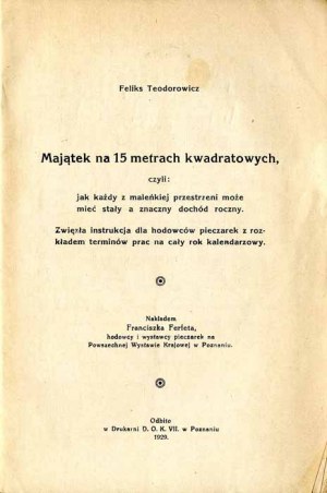 Felix Teodorowicz: Property for 15 m... Concise instructions for mushroom growers, 1929