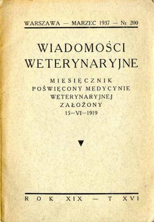 Veterinární novinky. Měsíčník. R.19 (1937). T.16. č. 200 (březen).
