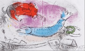 Marc Chagall (1887-1985), Modrá ryba (Le poisson bleu), 1957