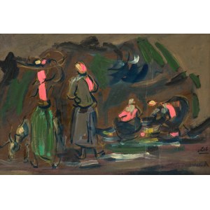 Samuel Tepler (1918 Hrubieszow - 1998 Tel Aviv), Femmes au marché, années 1970.