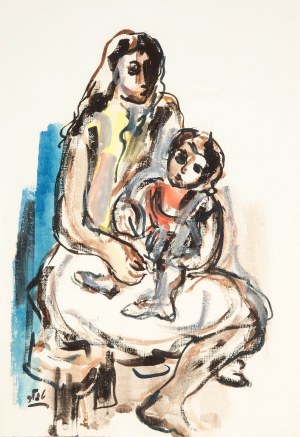 Samuel Tepler (1918 -1998, Macierzyństwo/Kobiety przy pracy (praca dwustronna), lata 70. XX w.