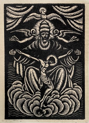 Wladyslaw Skoczylas (1883 - 1934), The Holy Trinity (Throne of Grace), 1922