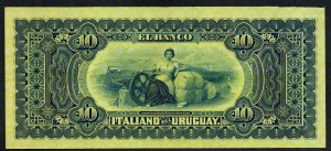 Uruguay. 10 Pesos Banco Italiano 1887