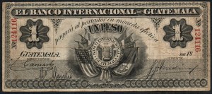 Guatemala. Banco Internacional 1 Peso 18(90. léta)