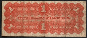Guatemala. Banco Internacional 1 Peso 18(90. léta)