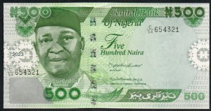 Nigeria. 500 Naira 2023 Leiter Seriennummer