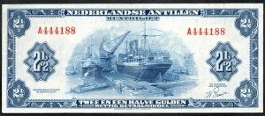 Netherlands Antillies. 2 1/2 Gulden 1942