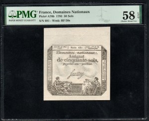 Francie. Domaines Nationaux 50 Sols 1793