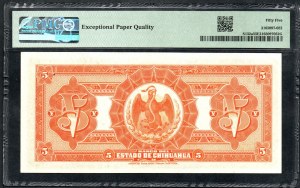 Mexiko. Chihuahua 5 pesos 1913