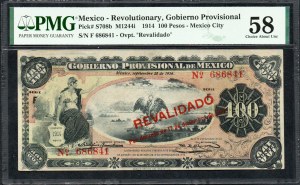 Mexiko. Gobierno Provisional 100 pesos 1914