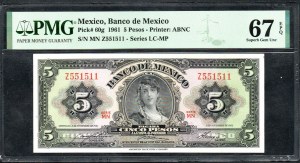 Mexique. 5 Pesos 1961