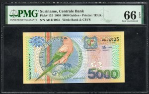 Surinam. 5000 guldenov 2000