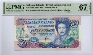 Falklandy. 50 funtów 1990