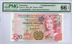 Guernsey. 20 sterline 2012