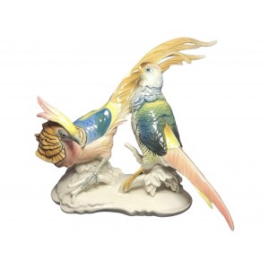 Figurine - Black grouse and bird of paradise, Germany, Volkstedt (Thuringia), Karl Ens, 1919-1945