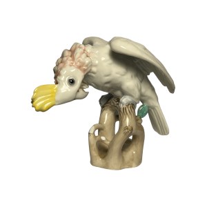 Art Deco figurine of a cockatoo bird, produced by Augarten